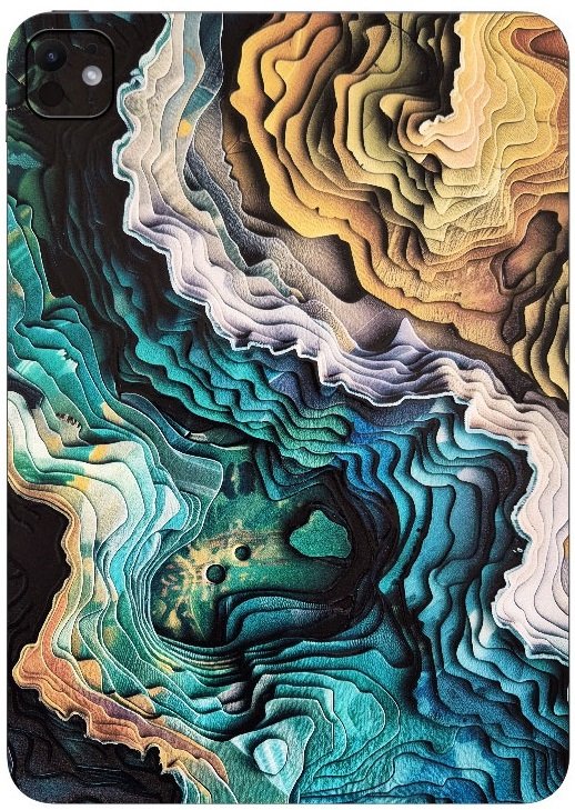 Αυτοκόλλητο Skin Προστασίας Πλάτης iPad Air 13" 2025 Gams Premium Vinyl Skin Back Plate - Topographic (GAMS-VNL-SKIN-TPG-001-081)