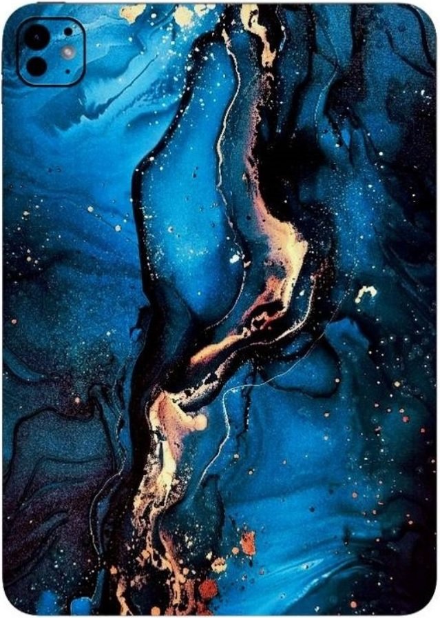 Αυτοκόλλητο Skin Προστασίας Πλάτης iPad Mini 7 2024 Gams Premium Vinyl Skin Back Plate - Blue Gold Marble (GAMS-VNL-SKIN-BLGM-001-064)