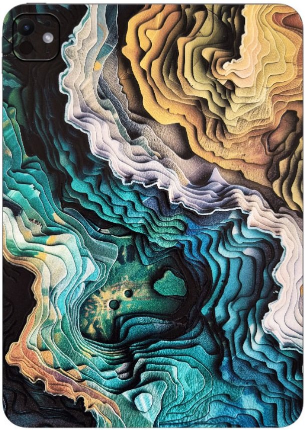 Αυτοκόλλητο Skin Προστασίας Πλάτης iPad Mini 7 2024 Gams Premium Vinyl Skin Back Plate - Topographic (GAMS-VNL-SKIN-TPG-001-064)