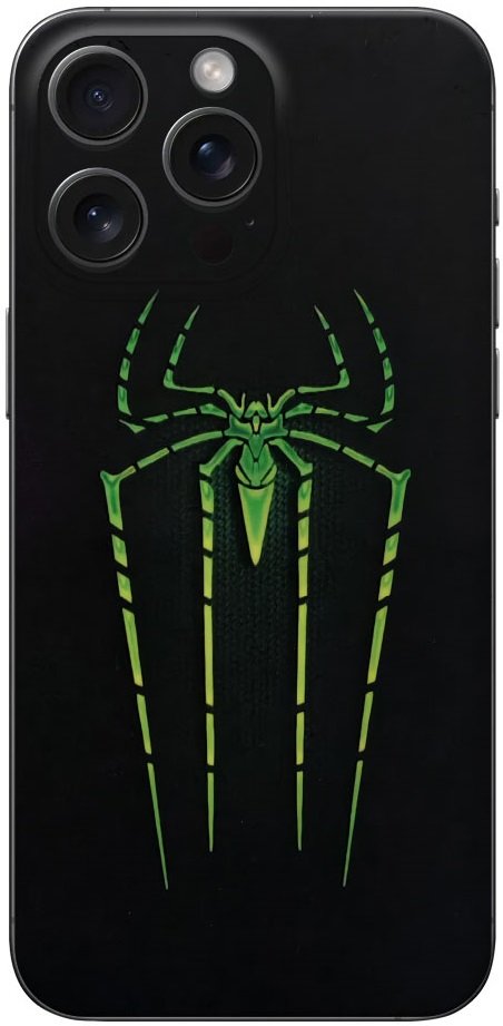 Αυτοκόλλητο Skin Προστασίας Πλάτης iPhone 15 Pro Max Gams Premium Vinyl Skin Back Plate Φωσφορίζον Luminus Spider 