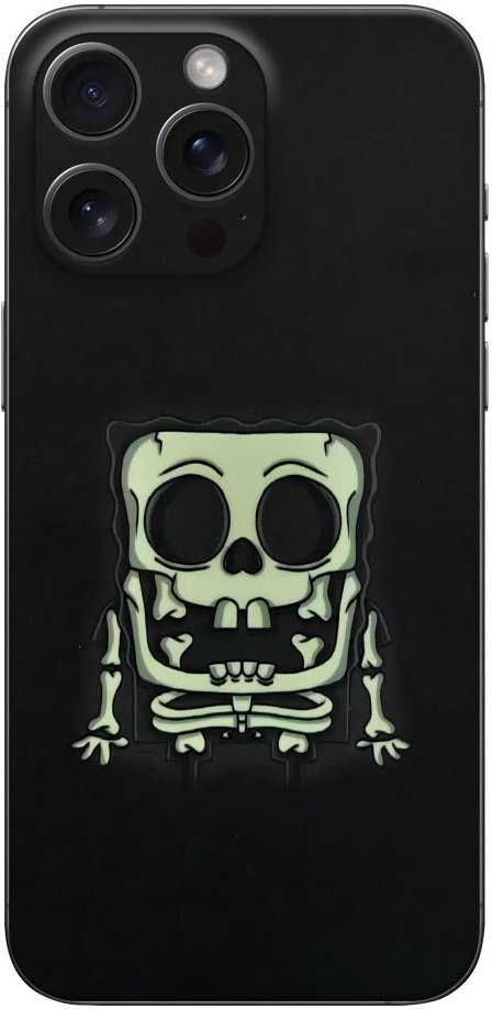 Αυτοκόλλητο Skin Προστασίας Πλάτης iPhone 15 Pro Max Gams Premium Vinyl Skin Back Plate Φωσφορίζον Luminus Square Sponge