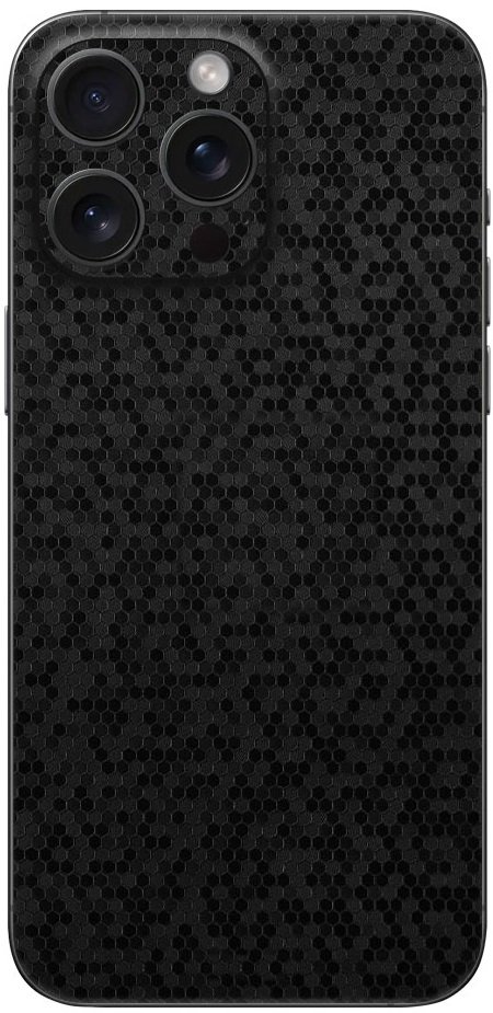 Αυτοκόλλητο Skin Προστασίας Πλάτης iPhone 16 Pro Gams Premium Vinyl Skin Back Plate Honeycomb Black