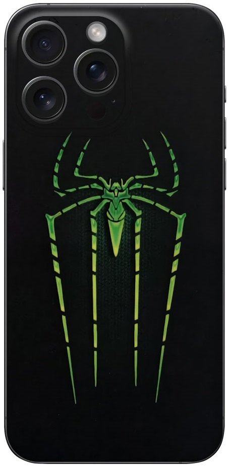 Αυτοκόλλητο Skin Προστασίας Πλάτης iPhone 16 Pro Max Gams Premium Vinyl Skin Back Plate Φωσφορίζον Luminus Spider