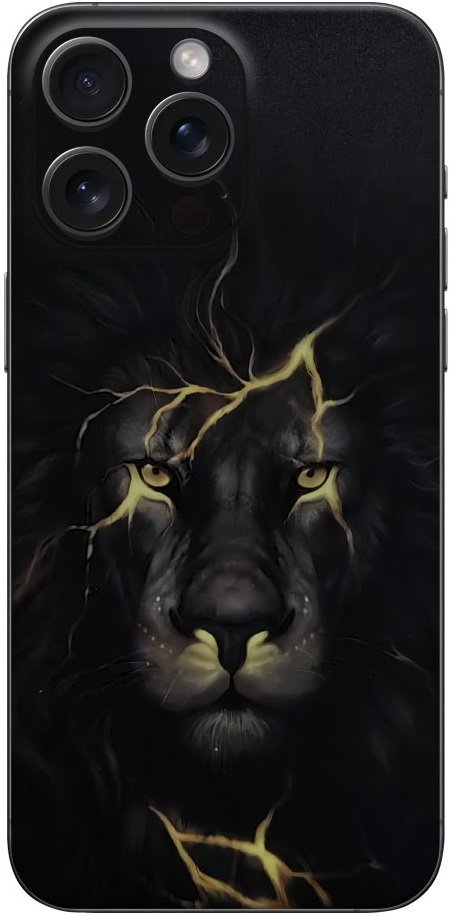 Αυτοκόλλητο Skin Προστασίας Πλάτης iPhone Gams Premium Vinyl Skin Back Plate Φωσφορίζον Luminus Lion