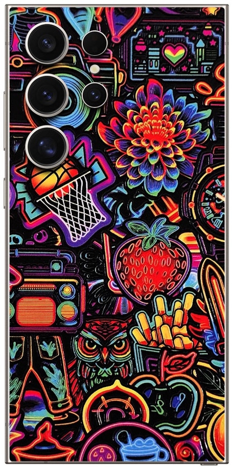 Αυτοκόλλητο Skin Προστασίας Πλάτης - Samsung Galaxy S24 Ultra - Gams Premium Vinyl Skin Back Plate - 3D Neon