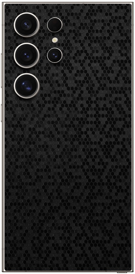 Αυτοκόλλητο Skin Προστασίας Πλάτης - Samsung Galaxy S24 Ultra - Gams Premium Vinyl Skin Back Plate - Honeycomb Black