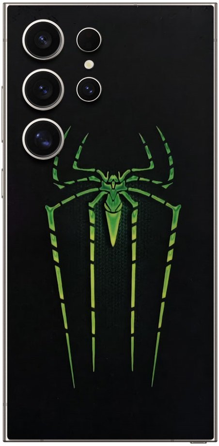 Αυτοκόλλητο Skin Προστασίας Πλάτης Samsung Galaxy S24 Ultra Gams Premium Vinyl Skin Back Plate Φωσφορίζον Luminus Spider
