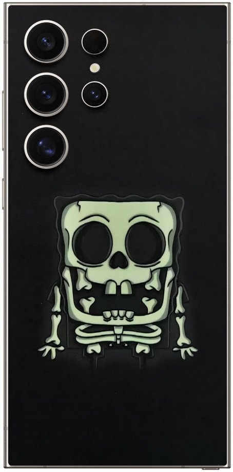 Αυτοκόλλητο Skin Προστασίας Πλάτης Samsung Galaxy S24 Ultra Gams Premium Vinyl Skin Back Plate Φωσφορίζον Luminus Square Sponge