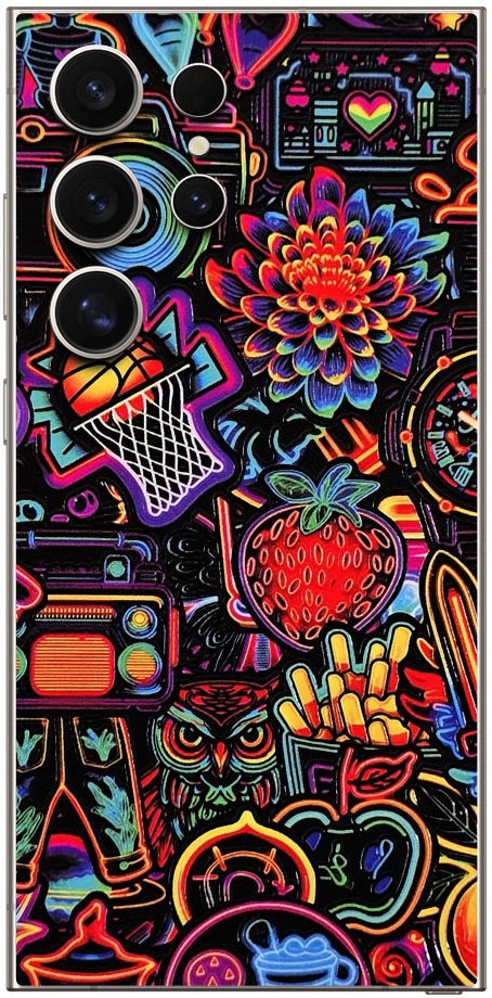 Αυτοκόλλητο Skin Προστασίας Πλάτης Samsung Galaxy S25 Ultra Gams Premium Vinyl Skin Back Plate 3D Neon