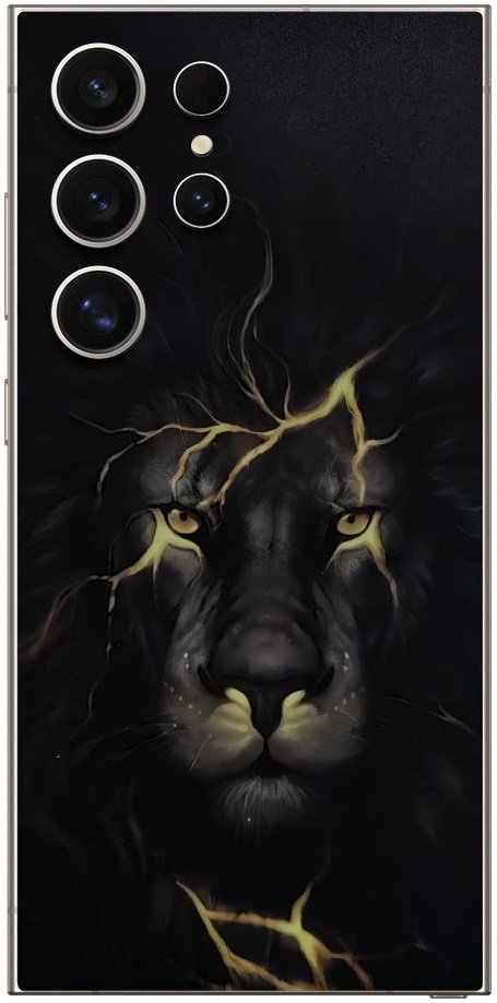 Αυτοκόλλητο Skin Προστασίας Πλάτης Samsung Galaxy S25 Ultra Gams Premium Vinyl Skin Back Plate Φωσφορίζον - Luminus Lion