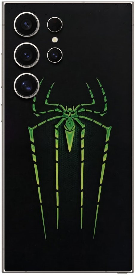Αυτοκόλλητο Skin Προστασίας Πλάτης Samsung Galaxy S25 Ultra Gams Premium Vinyl Skin Back Plate Φωσφορίζον Luminus Spider