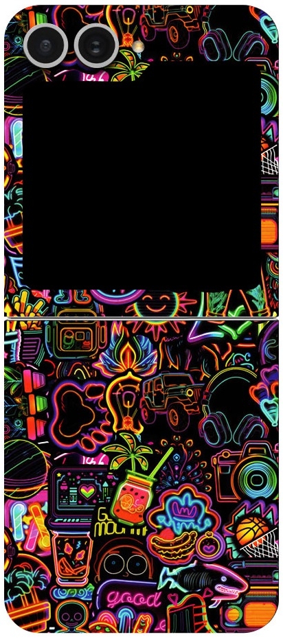 Αυτοκόλλητο Skin Προστασίας Πλάτης - Samsung Galaxy Z Flip6 - Gams Premium Vinyl Skin Back Plate - 3D Neon