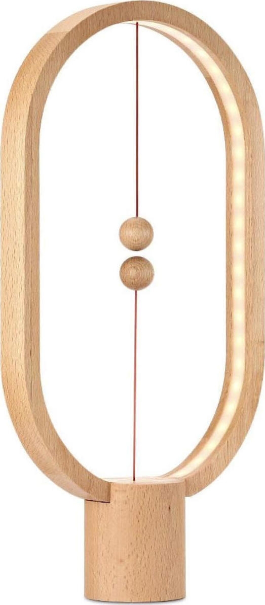 Allocacoc Heng Balance Lamp Ellipse - Διακοσμητικό Φωτιστικό με Μαγνητικό Διακόπτη - Light Wood - 2 Έτη Εγγύηση