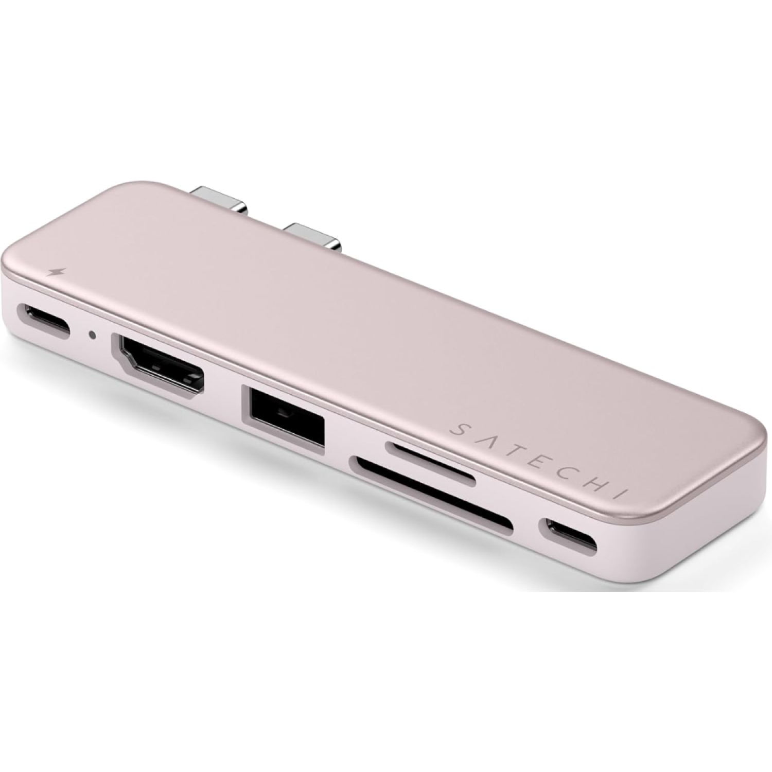 Αντάπτορας Satechi USB-C Snap Hub Dual Type-C (male) σε 1 x Type-C 45W / 1 x Type-C 3.2 5Gbps / 1 x USB-A 3.2 5Gbps / 1 x SD & Micro SD / 1 x HDMI 4K Blush