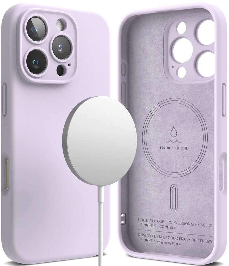 Ανθεκτική MagSafe Θήκη Σιλικόνης - Apple iPhone 16 Pro Max - Ringke Silicone Magnetic - Light Purple