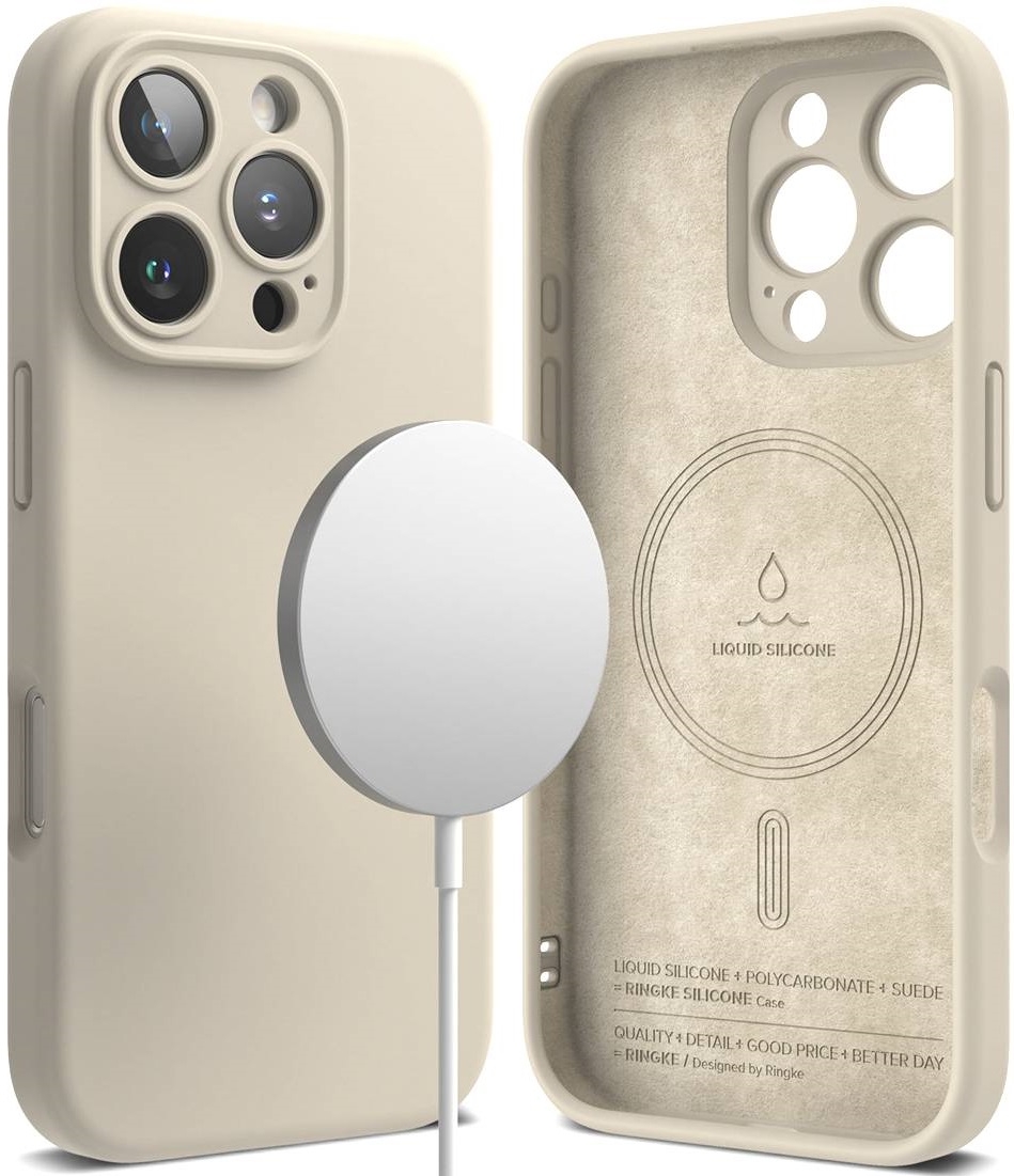 Ανθεκτική MagSafe Θήκη Σιλικόνης - Apple iPhone 16 Pro Max - Ringke Silicone Magnetic - Stone