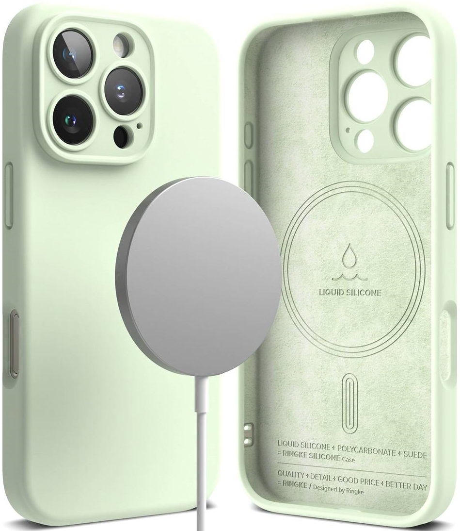Ανθεκτική MagSafe Θήκη Σιλικόνης - Apple iPhone 16 Pro - Ringke Silicone Magnetic - Soft Mint 