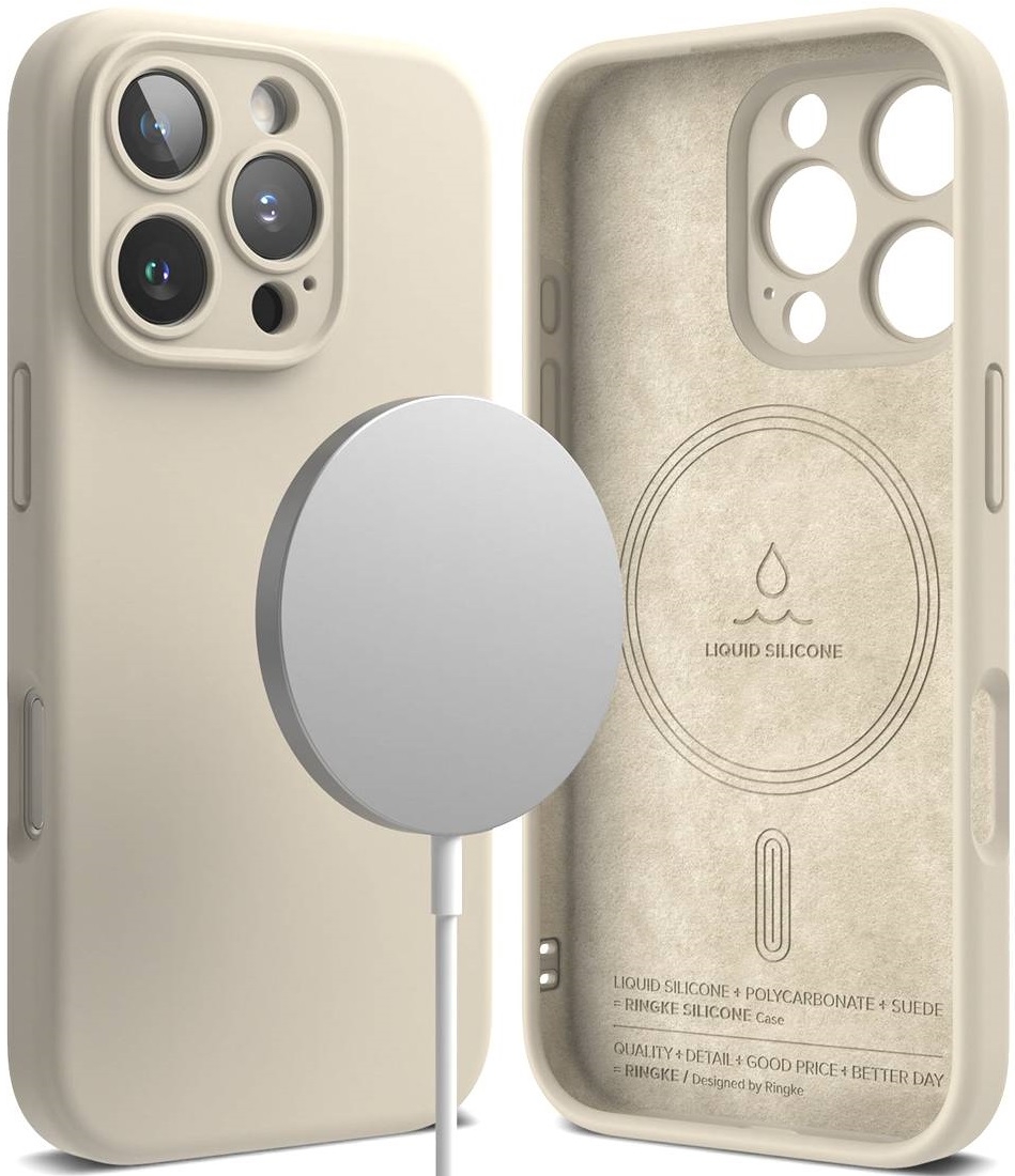 Ανθεκτική MagSafe Θήκη Σιλικόνης - Apple iPhone 16 Pro - Ringke Silicone Magnetic - Stone
