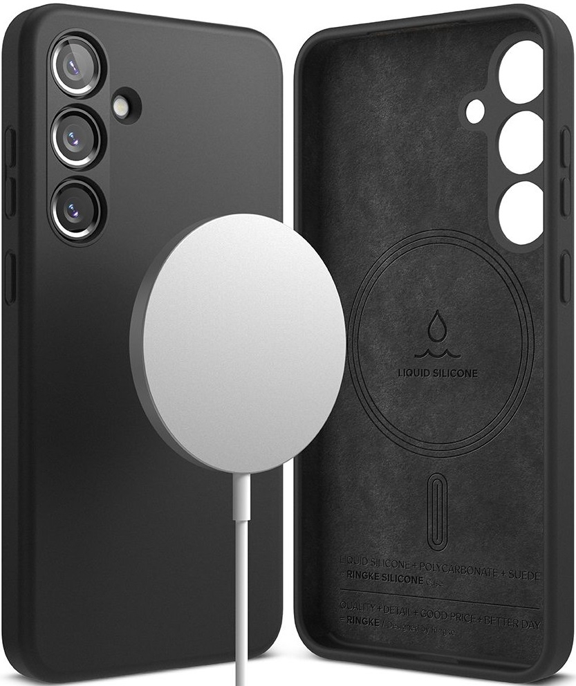Ανθεκτική MagSafe Θήκη Σιλικόνης - Samsung Galaxy S24 - Ringke Silicone Magnetic - Black
