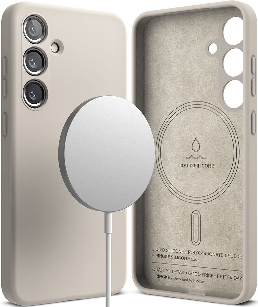 Ανθεκτική MagSafe Θήκη Σιλικόνης - Samsung Galaxy S24 - Ringke Silicone Magnetic - Stone