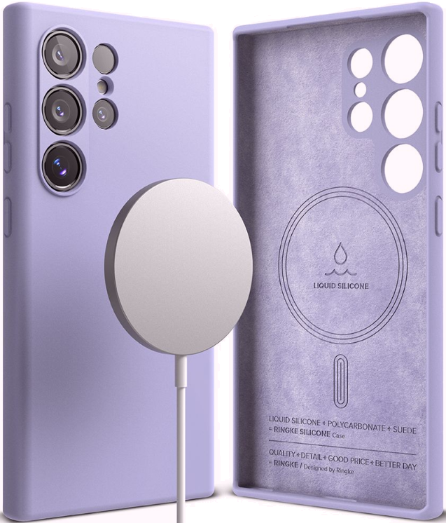 Ανθεκτική MagSafe Θήκη Σιλικόνης - Samsung Galaxy S24 Ultra - Ringke Silicone Magnetic - Lavender