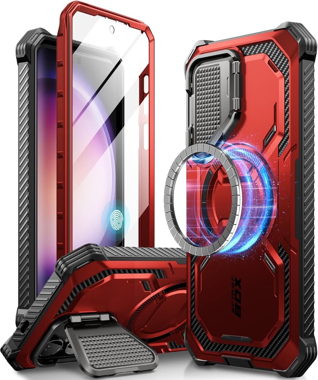 Ανθεκτική Θήκη MagSafe με Μεταλλικό Κάλυμμα για την Κάμερα - Samsung Galaxy S24 - Supcase i-Blason Armorbox Mag - Ruddy 