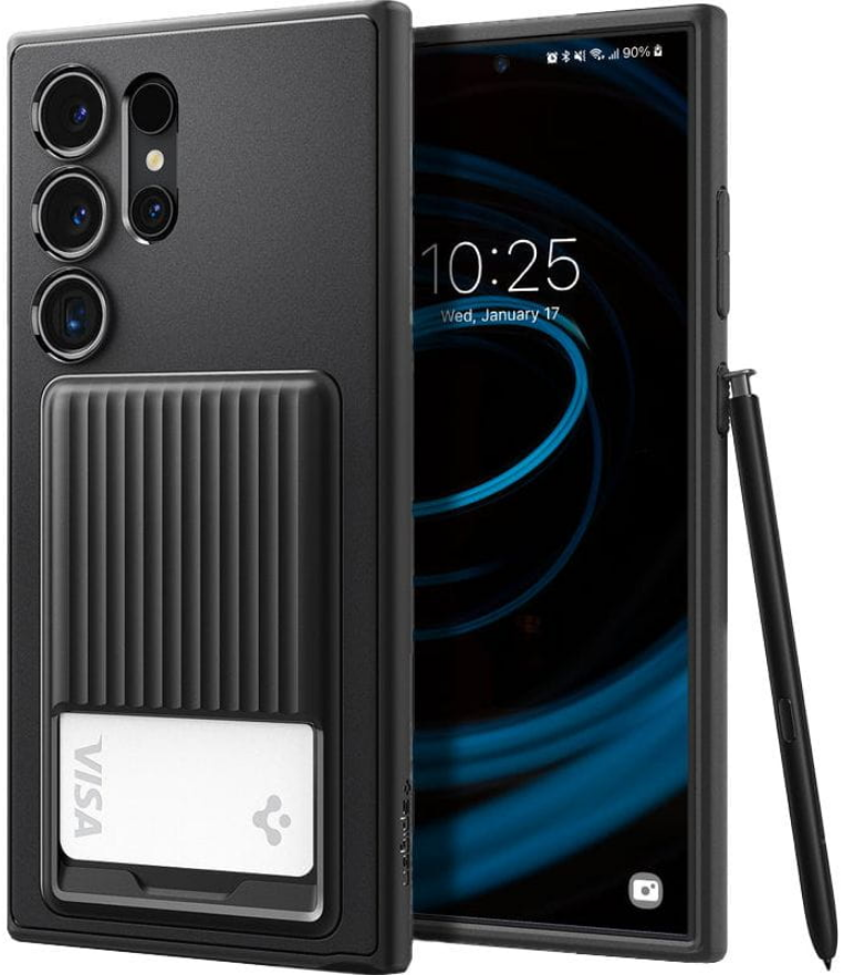 Ανθεκτική Θήκη Σιλικόνης με Υποδοχή για Κάρτα - Samsung Galaxy S24 Ultra - Spigen Liquid Slot - Matte Black