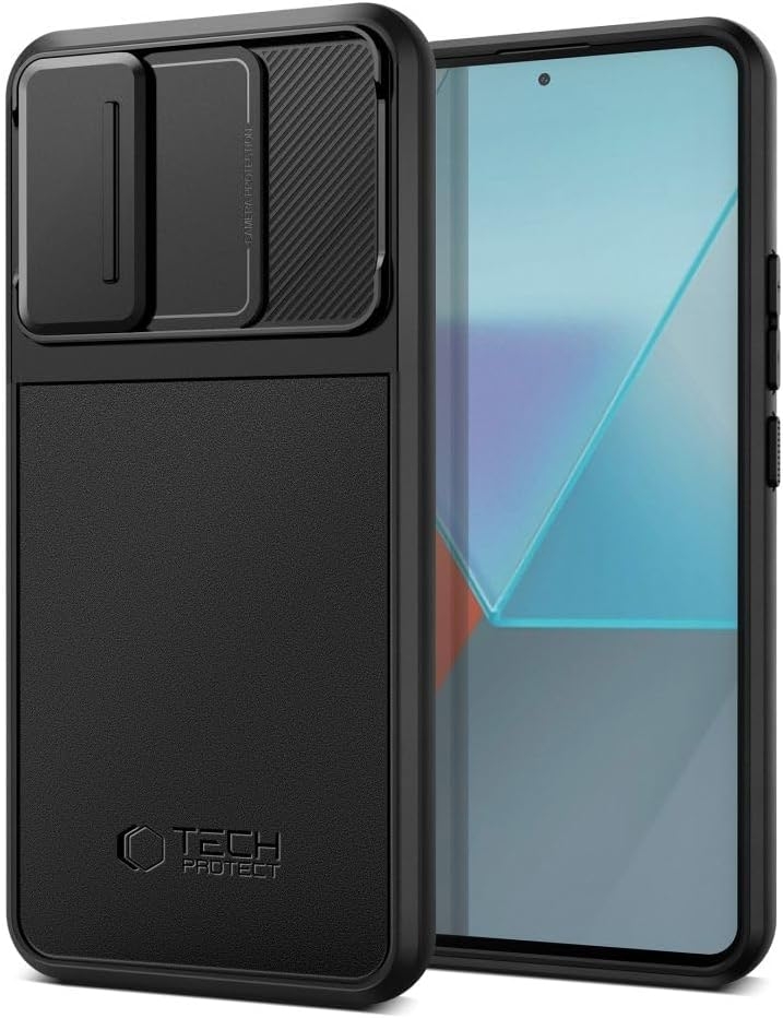 Ανθεκτική Θήκη Σιλικόνης με Κάλυμμα για την Κάμερα - Xiaomi Redmi Note 13 Pro 5G / Poco X6 - Tech-Protect Velar Cam Plus - Black