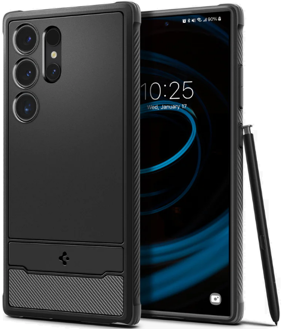Ανθεκτική Θήκη Σιλικόνης - Samsung Galaxy S24 Ultra - Spigen Rugged Armor - Matte Black