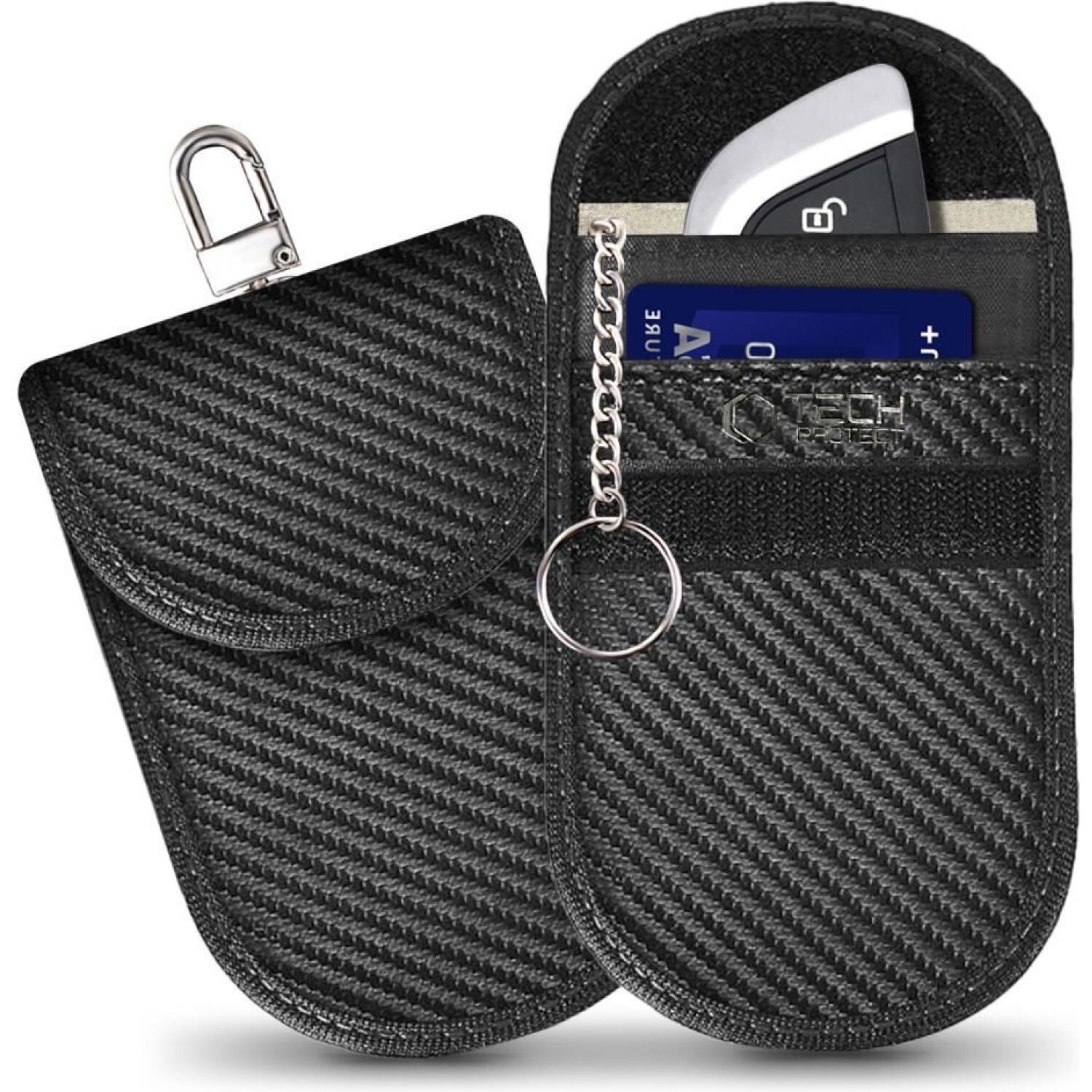 Αντικλεπτική Θήκη Κλειδιών Αυτοκινήτου Tech-Protect KLR100 Keyless Faraday Pouch με RFID Carbon Black