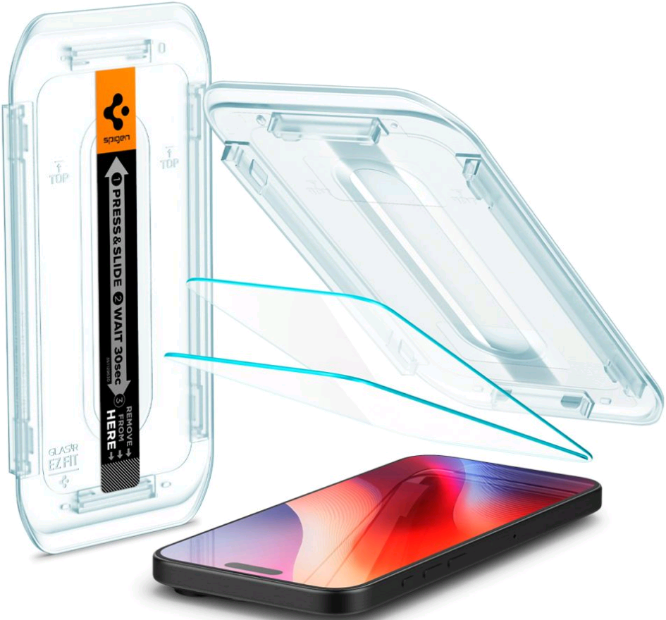 Αντιχαρακτικό Γυαλί Προστασίας iPhone 17 Pro Max / 16 Pro Max - Spigen Tempered Glass Sensor Protected GLAS.tR EZ Fit Οθόνης - 2 Τεμάχια - Clear (AGL07907)