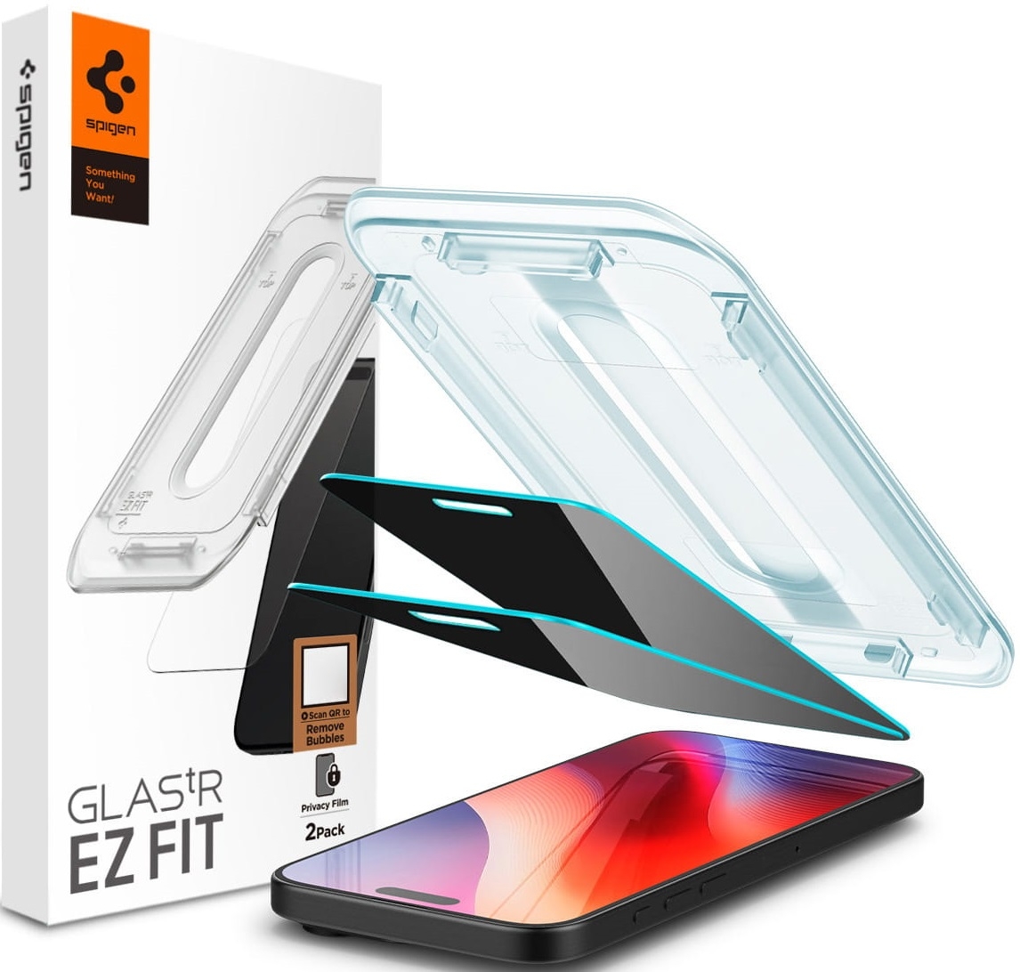 Αντιχαρακτικό Γυαλί Προστασίας iPhone 17 / 17 Pro / 16 Pro - Spigen Privacy Tempered Glass GLAS.tR EZ Fit Απορρήτου Οθόνης - 2 Τεμάχια