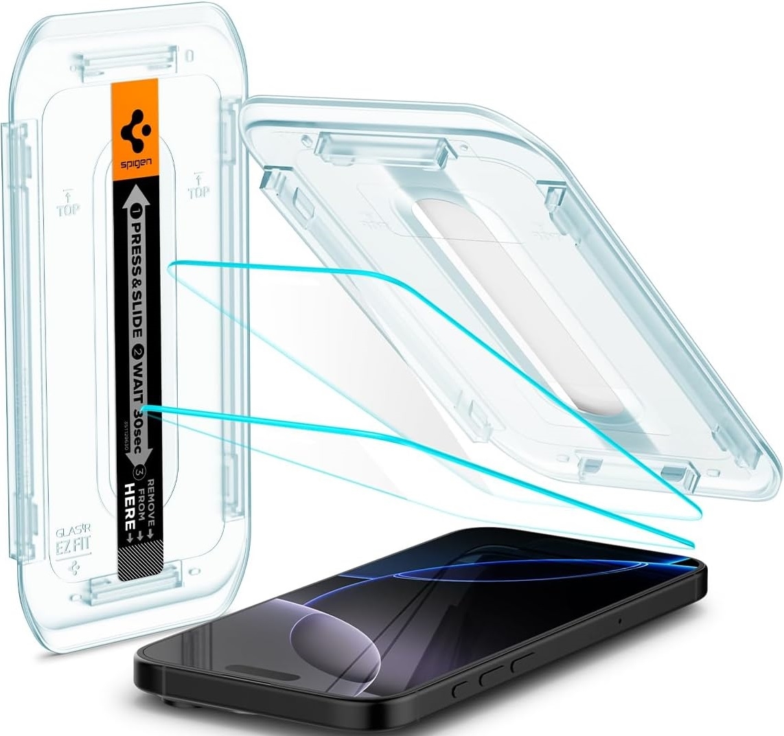Αντιχαρακτικό Γυαλί Προστασίας iPhone 17 / 17 Pro / 16 Pro - Spigen Tempered Glass Sensor Protected GLAS.tR EZ Fit Οθόνης - 2 Τεμάχια - Clear