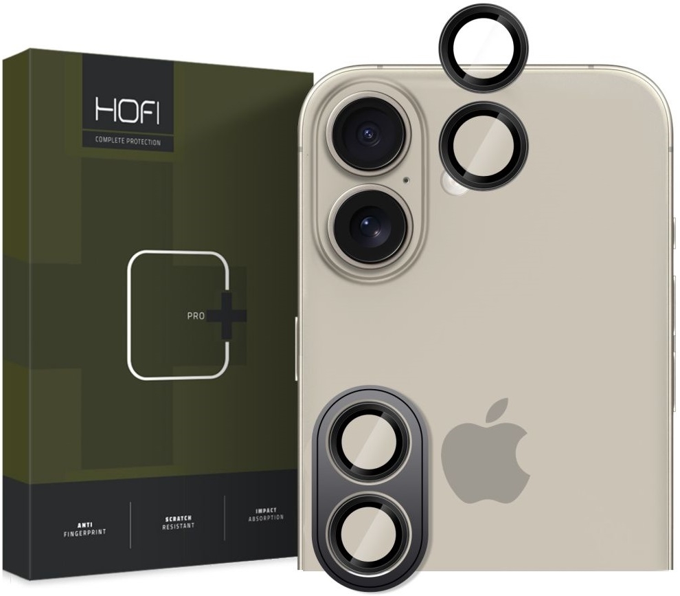 Αντιχαρακτικό Γυαλί Προστασίας Apple iPhone 17 / 16 / 16 Plus - Hofi Camring Pro+ για Φακό Κάμερας - Black (5906302311040)