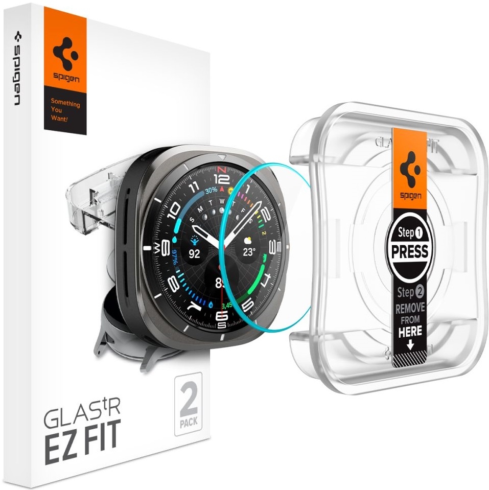 Αντιχαρακτικό Γυαλί Οθόνης - Samsung Galaxy Watch Ultra 2025 / 2024 47mm - Spigen Tempered Glass GLAS.tR EZ Fit - 2 Τεμάχια - Clear