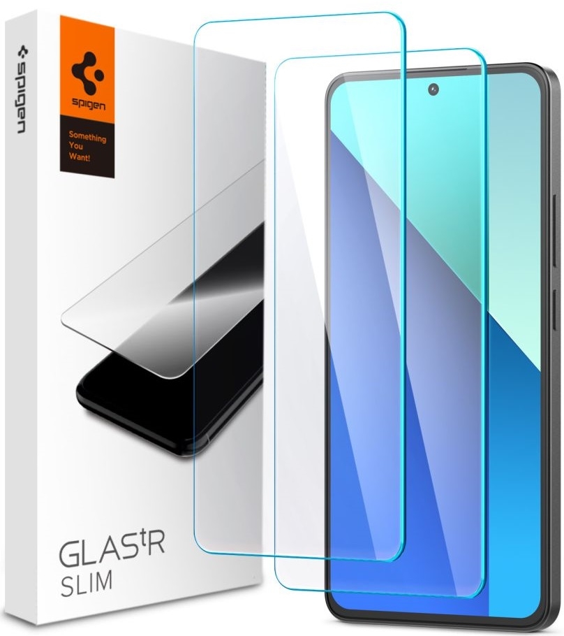 Αντιχαρακτικό Γυαλί Οθόνης - Xiaomi Redmi Note 13 5G / Redmi Note 13 4G / Redmi Note 13 Pro 4G / Redmi Note 13 Pro 5G / Redmi Note 14S - Spigen GLAS.tR Slim Premium Tempered Glass - Clear - 2 Τεμάχια (AGL08295)