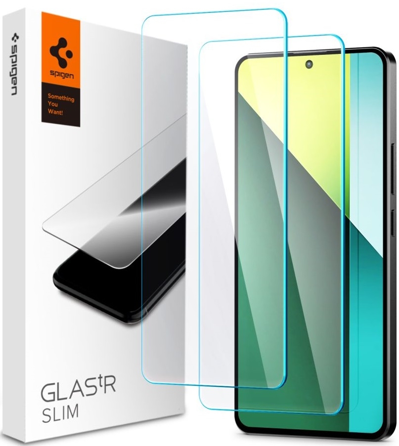 Αντιχαρακτικό Γυαλί Οθόνης - Xiaomi Redmi Note 13 5G / Redmi Note 13 4G / Redmi Note 13 Pro 4G / Redmi Note 13 Pro 5G / Redmi Note 14S / Poco X6 - Spigen GLAS.tR Slim Premium Tempered Glass - Clear - 2 Τεμάχια