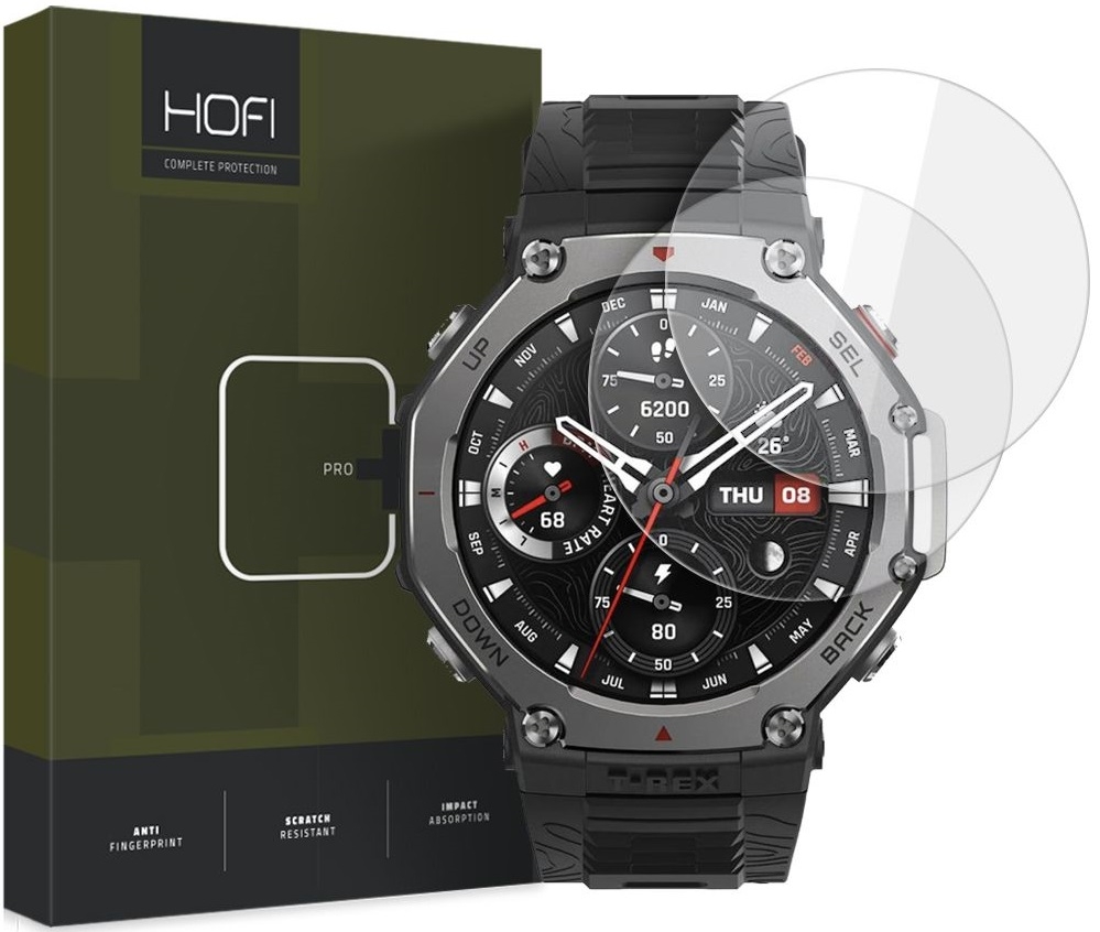 Αντιχαρακτικό Γυαλί Προστασίας Amazfit T-Rex 3 Hofi Premium Pro+ Tempered Glass Οθόνης 2 Τεμάχια Clear