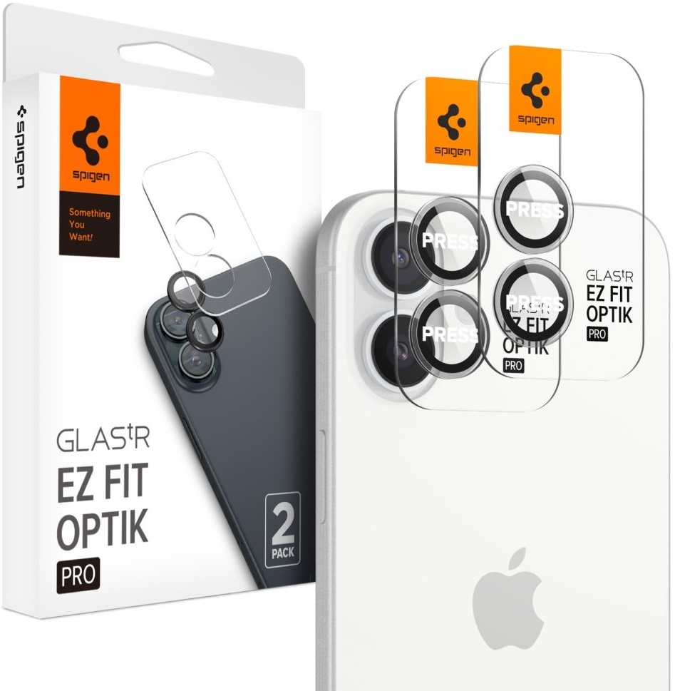 Αντιχαρακτικό Γυαλί Προστασίας Apple iPhone 17 / 16 / 16 Plus - Spigen GLAS.tR EZ Fit OPTIK Pro Camera Lens Protector για Φακό Κάμερας - 2 Τεμάχια - Crystal Clear