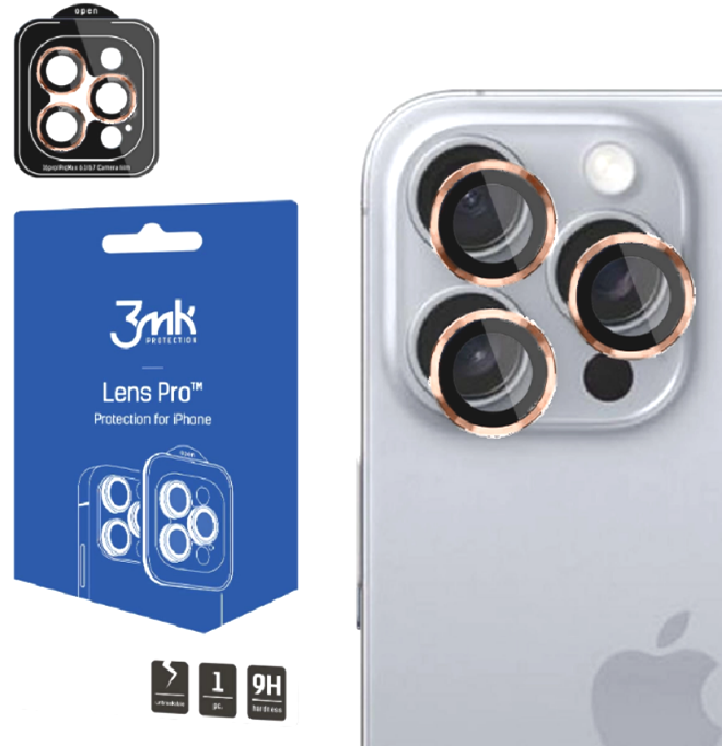 Αντιχαρακτικό Γυαλί Προστασίας Apple iPhone 16 Pro / 16 Pro Max - 3MK Lens Protection Pro για Φακό Κάμερας - Rose Brown (5903108588607)