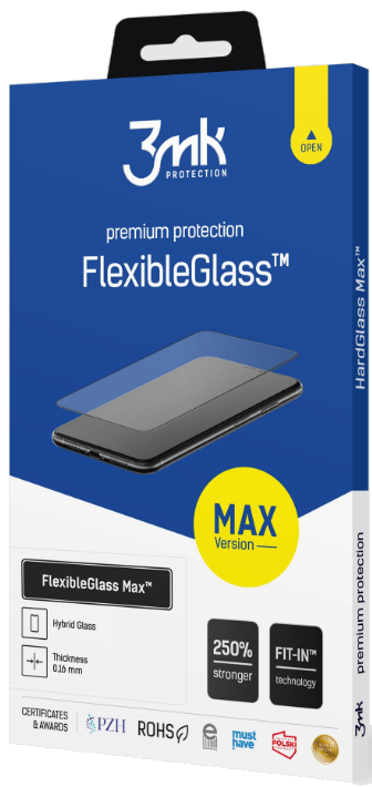 Αντιχαρακτικό Γυαλί Προστασίας Apple iPhone 16 Pro Max - 3MK Premium Flexible Glass Max Fullface Υβριδικό Οθόνης - 0.2mm - Black 