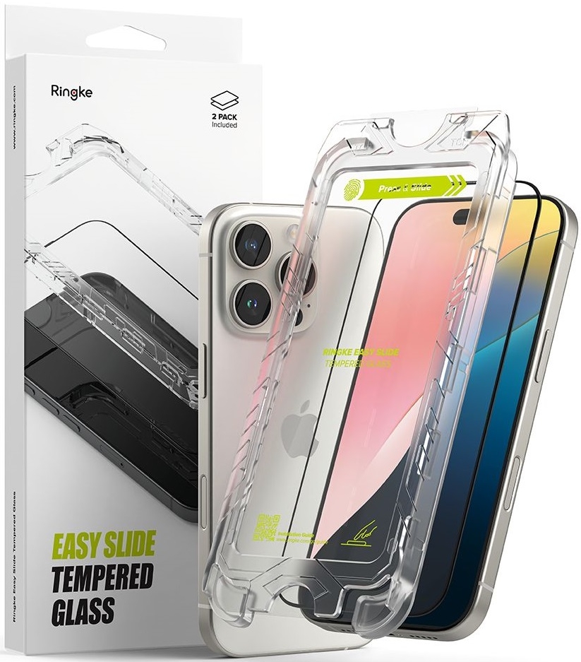 Αντιχαρακτικό Γυαλί Προστασίας Apple iPhone 16 Pro Max - Ringke Easy Slide Tempered Glass FullFace Οθόνης - 2 Τεμάχια - Black