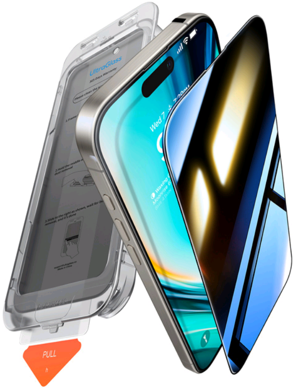 Αντιχαρακτικό Γυαλί Προστασίας Apple iPhone 16 Pro Max - Torras Install Master Privacy Tempered Glass Full Face Απορρήτου Οθόνης - Black