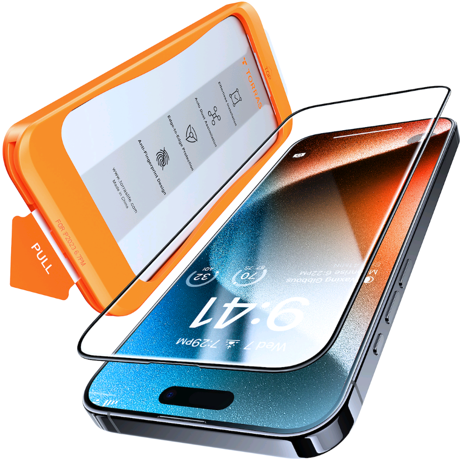 Αντιχαρακτικό Γυαλί Προστασίας Apple iPhone 16 Pro Max - Torras Install Master Tempered Glass Full Face Οθόνης - Clear