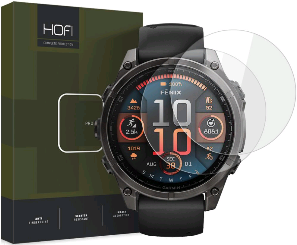Αντιχαρακτικό Γυαλί Προστασίας Garmin Fenix 8 47mm - Hofi Premium Pro+ Tempered Glass Οθόνης - 2 Τεμάχια - Clear
