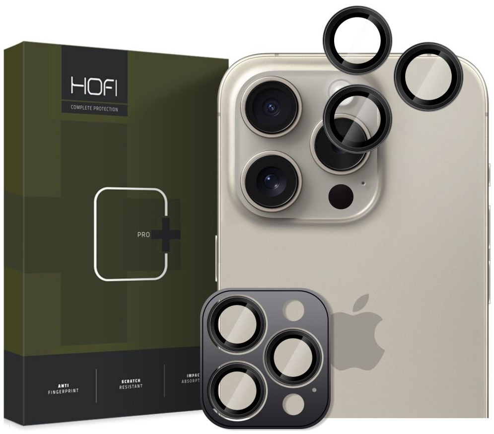 Αντιχαρακτικό Γυαλί Προστασίας για Φακό Κάμερας - Apple iPhone 17 Pro / 17 Pro Max / 16 Pro / 16 Pro Max - Hofi Camring Pro+ - Black