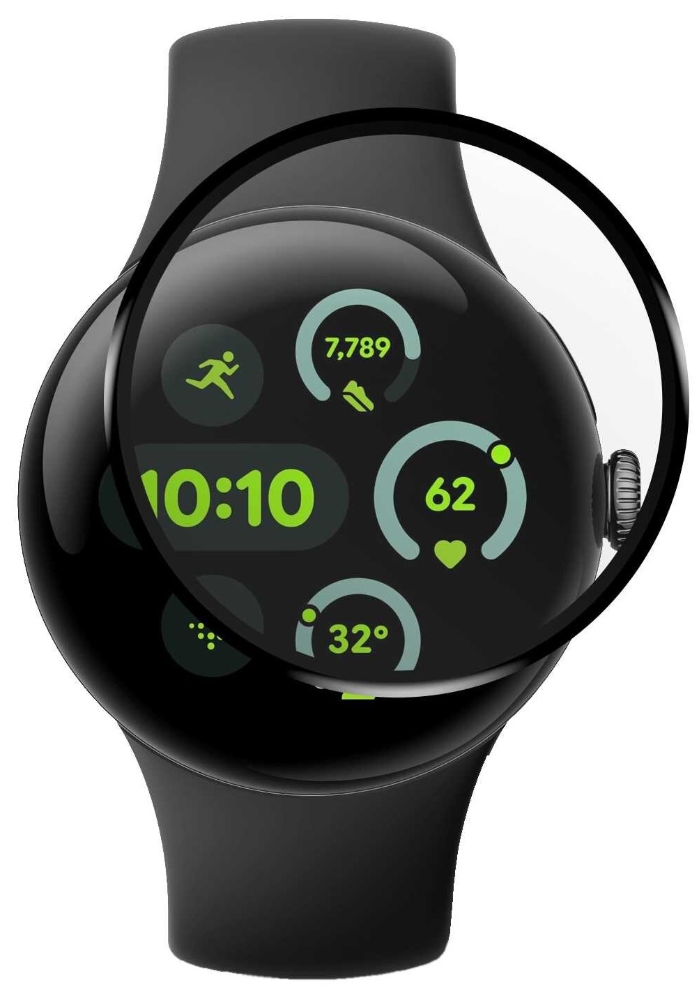 Αντιχαρακτικό Γυαλί Προστασίας Google Pixel Watch 3 45mm - Spacecase Smartwatch Hybrid Glass Υβριδικό Οθόνης - Black