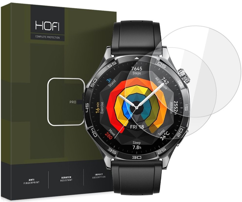 Αντιχαρακτικό Γυαλί Προστασίας Huawei Watch GT 5 46mm - Hofi Premium Pro+ Tempered Glass Οθόνης - 2 Τεμάχια - Clear