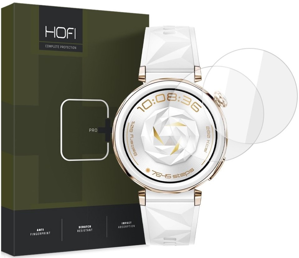Αντιχαρακτικό Γυαλί Προστασίας Huawei Watch GT 5 Pro 42mm - Hofi Premium Pro+ Tempered Glass Οθόνης - 2 Τεμάχια - Clear
