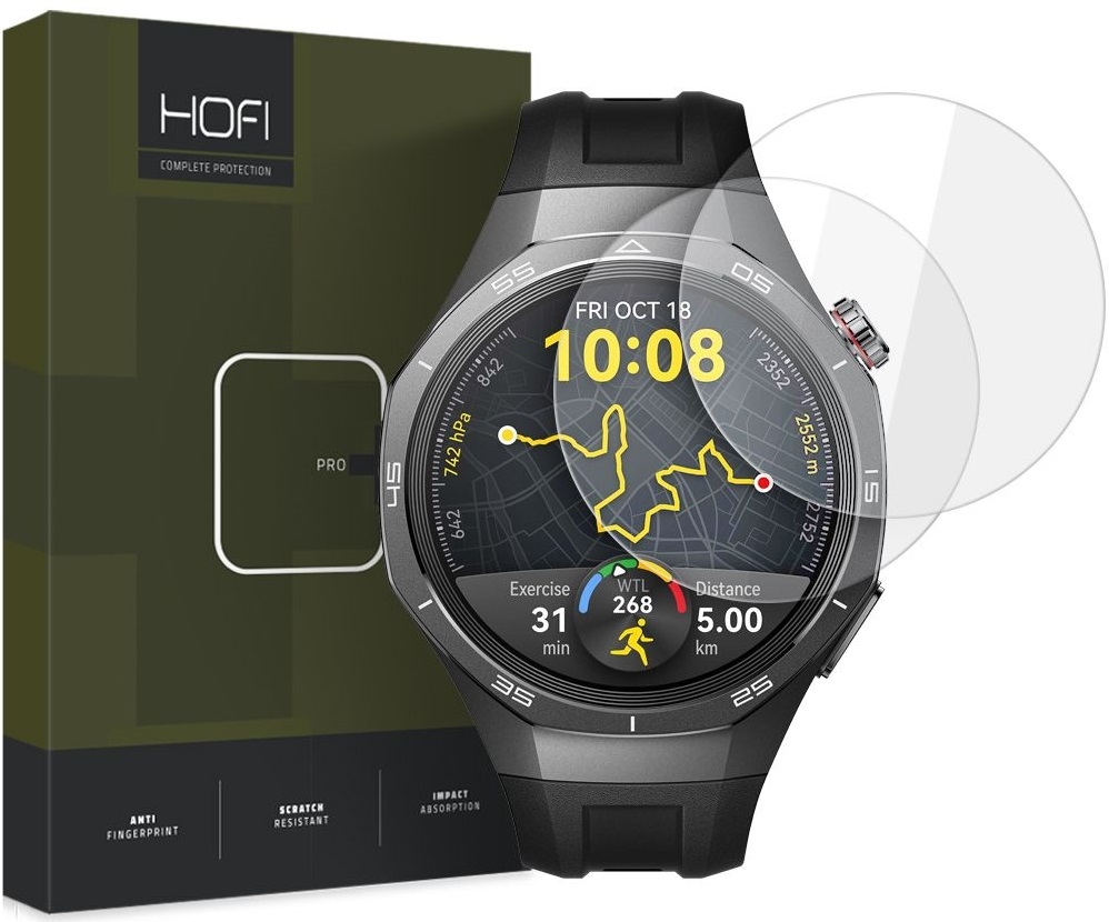 Αντιχαρακτικό Γυαλί Προστασίας Huawei Watch GT 5 Pro 46mm - Hofi Premium Pro+ Tempered Glass Οθόνης - 2 Τεμάχια - Clear